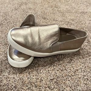 Metallic slip-on sneakers